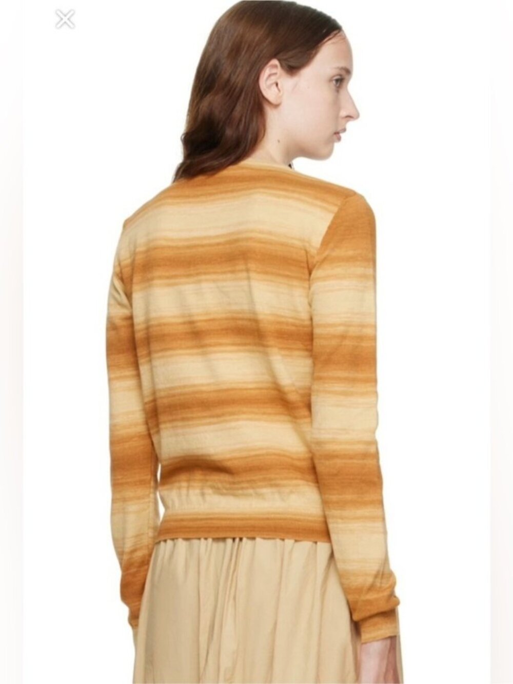 Gimaguas Jacaranda Beige Orange Yellow Striped loose knit Jumper Sweater crew S - Picture 5 of 10